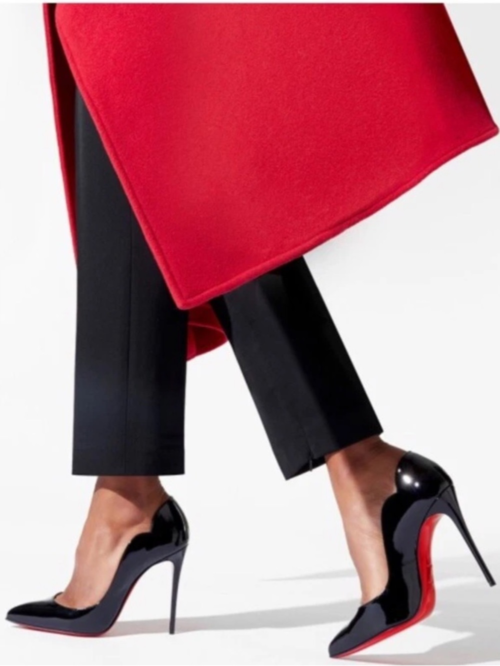 Christian Louboutin Black Patent Leather Stiletto Heels with Red Soles